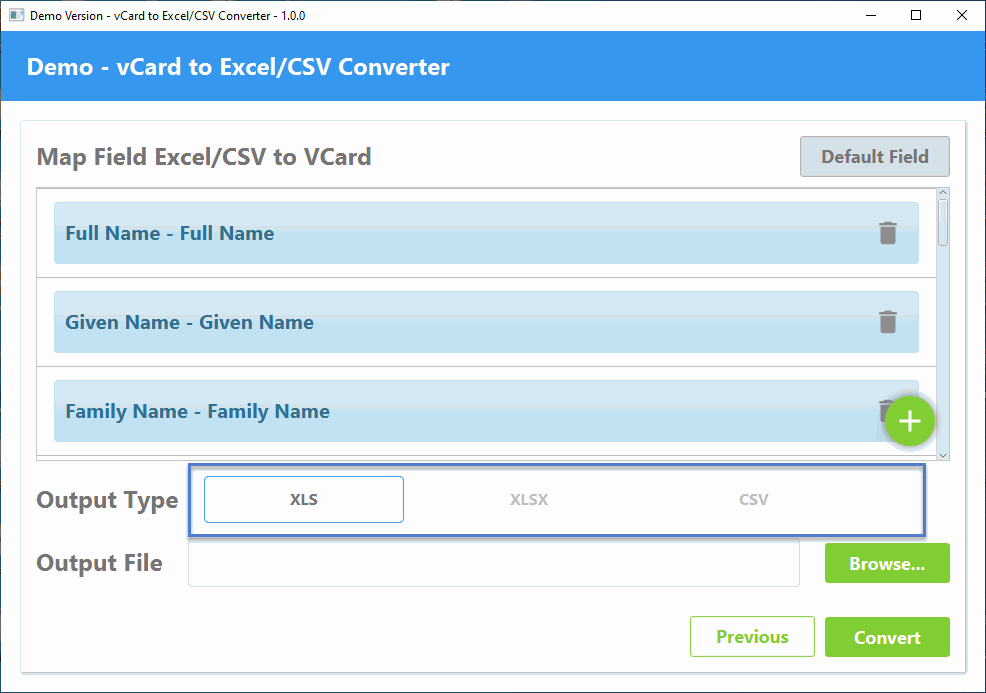 Transfer VCF Contacts to Excel File